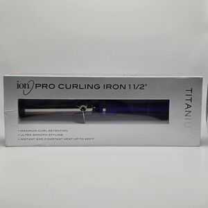 Ion Titanium Pro Curling Iron Womens 1.5 Inch Purple 301192 450F Heat NIB